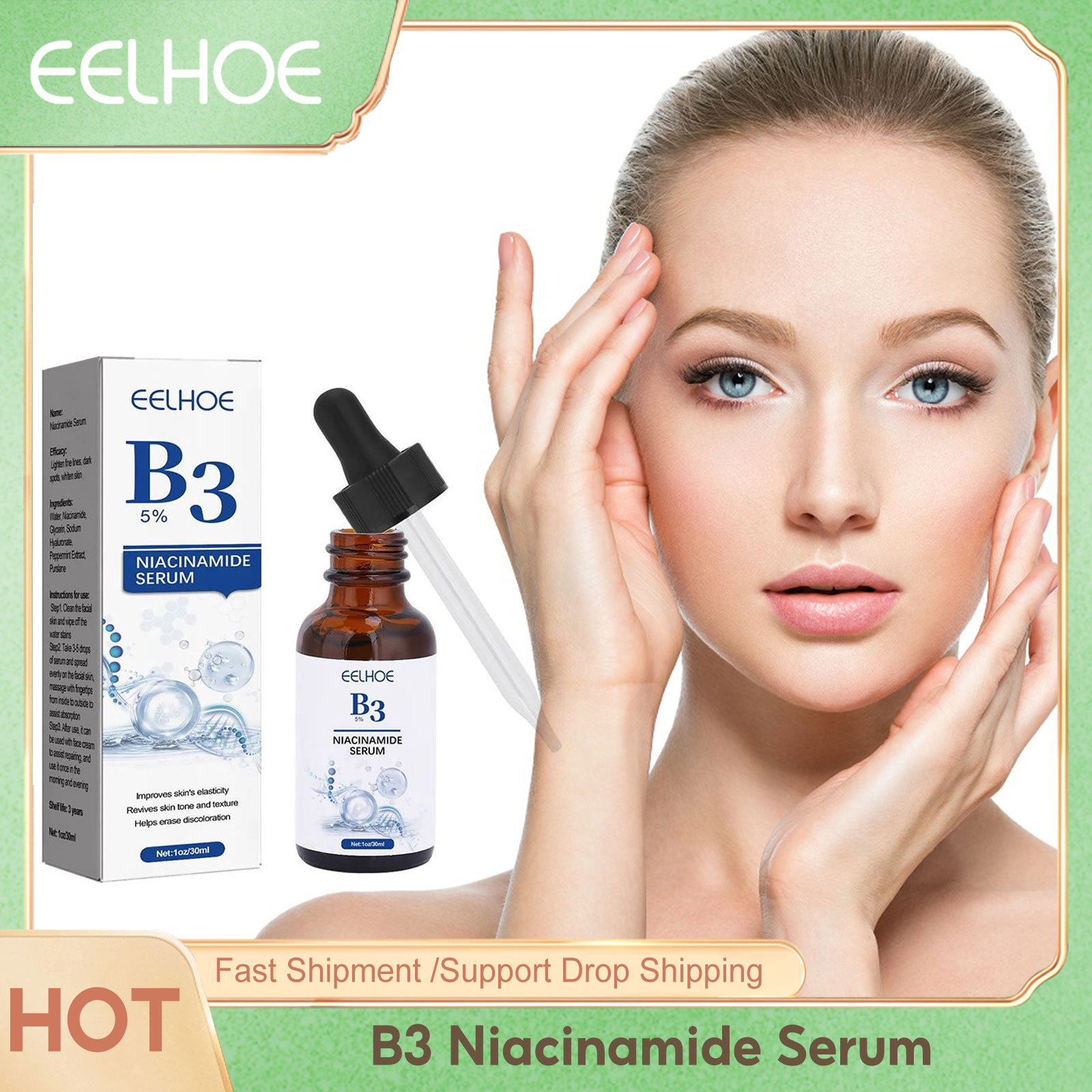 Niacinamide Pore Shrinking Essence - B3 Niacinamid Serum Faltenentferner Glättung feine